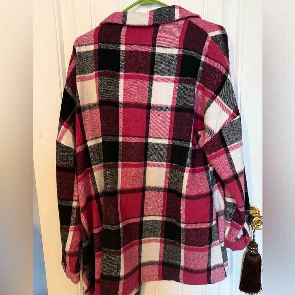Plaid Button Up Shacket - Picture 3 of 3